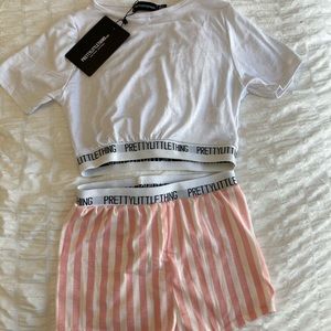 Matching PJ shorts and t shirt set